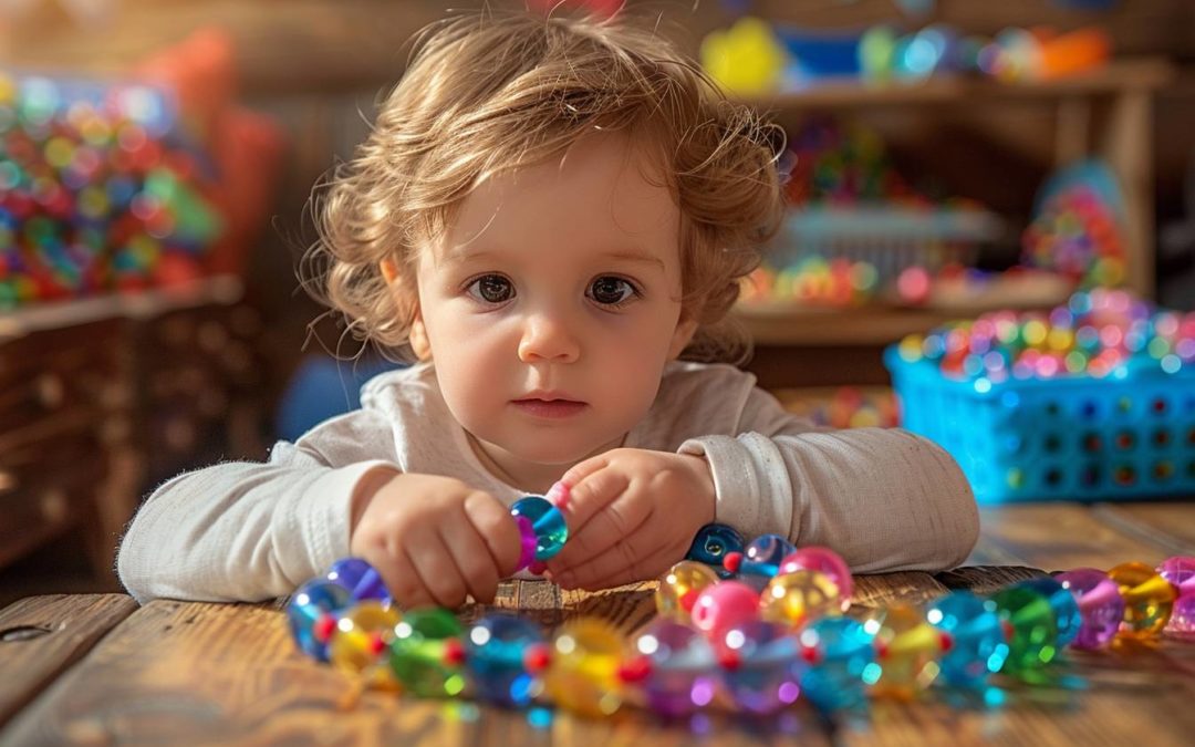 Activité enfilage de grosses perles Montessori 0-3 ans : un atout pour le développement précoce