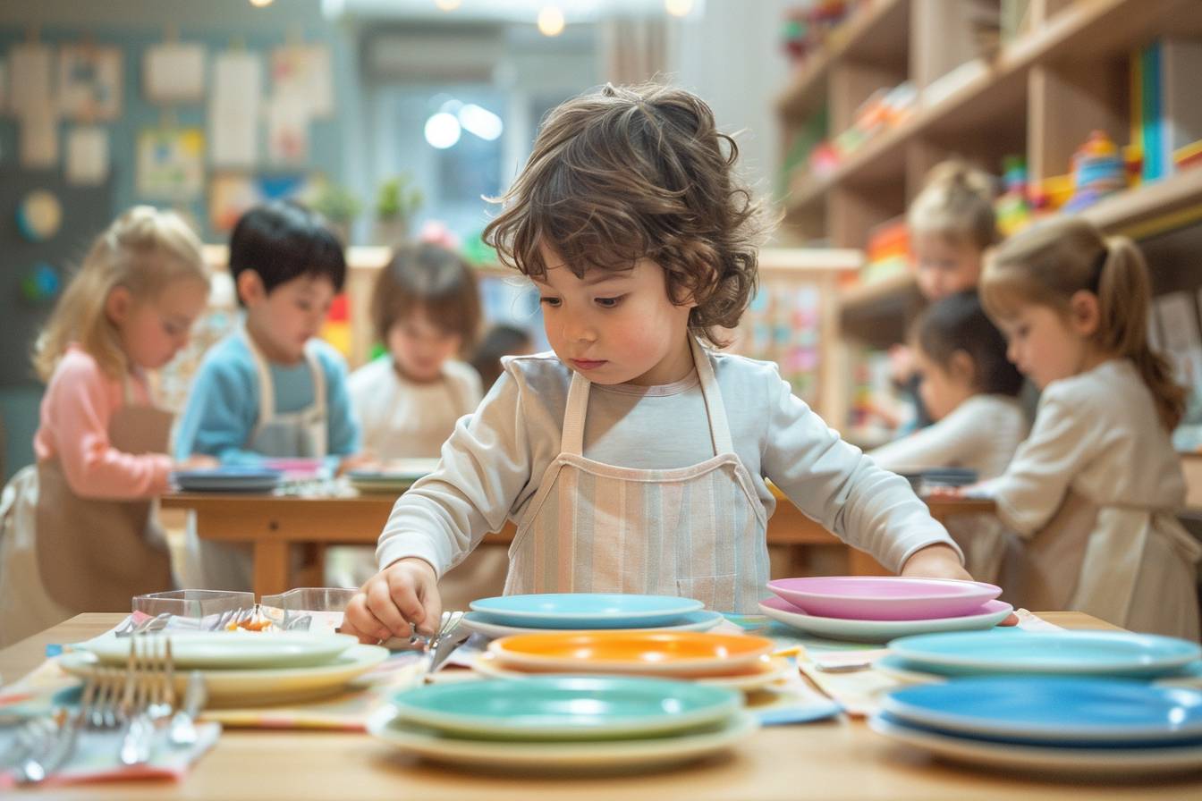 Activités Montessori pour apprendre à mettre la table aux enfants de 3 à 6 ans