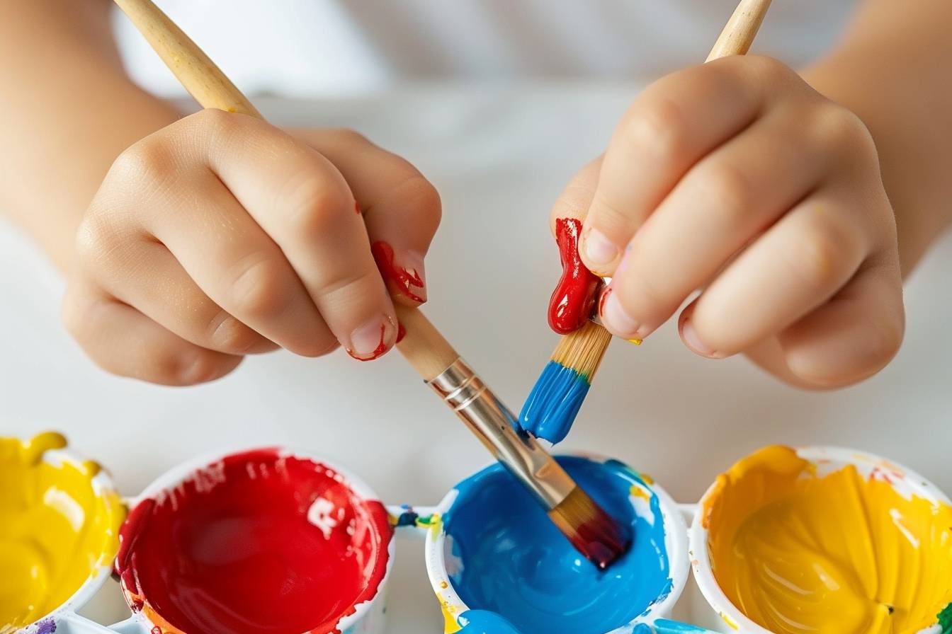 Apprendre les couleurs primaires grâce à l’activité peinture Montessori