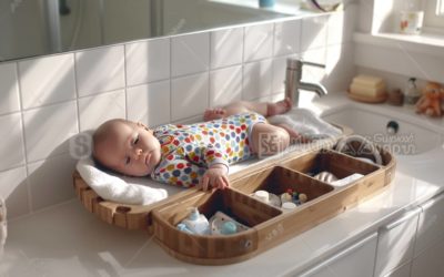 Comment faire sans table à langer dans la salle de bain : solutions avec meuble Montessori