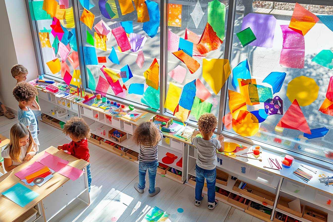 Comment mettre en place une activité de collage sur les fenêtres ?