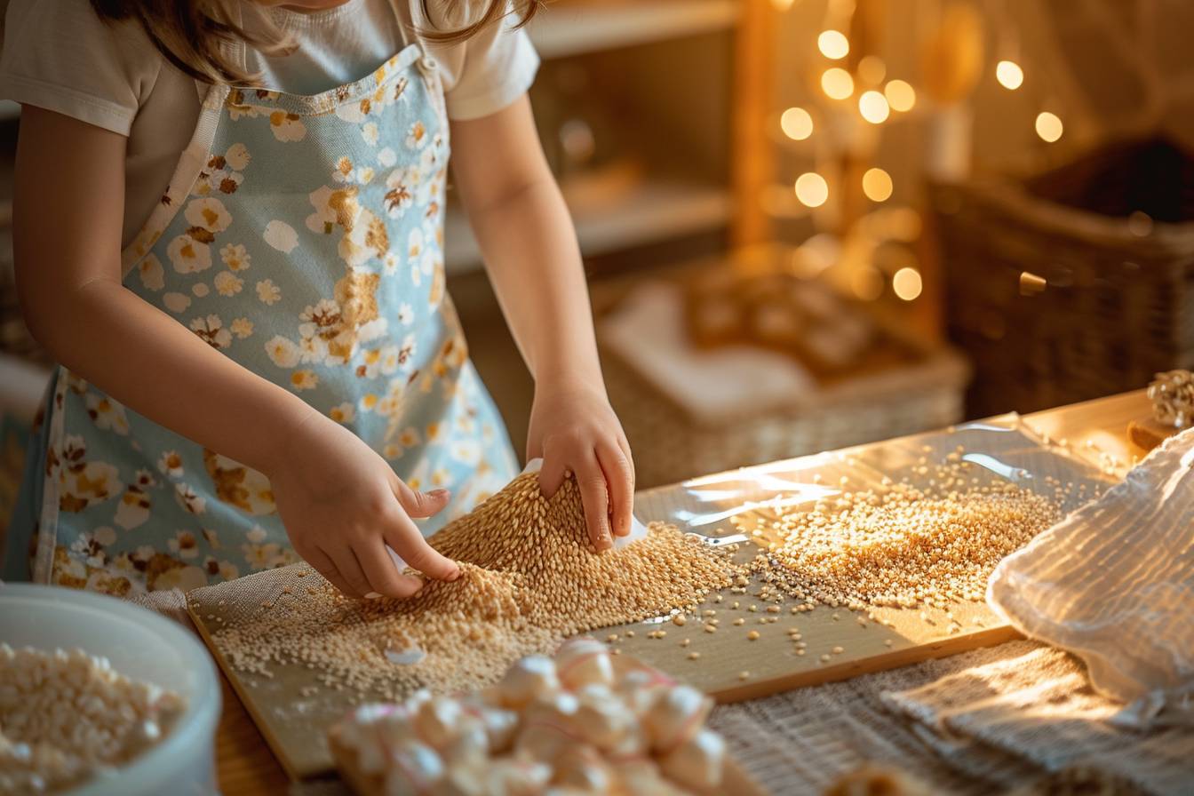 Comprendre l’activité de versement de grains Montessori