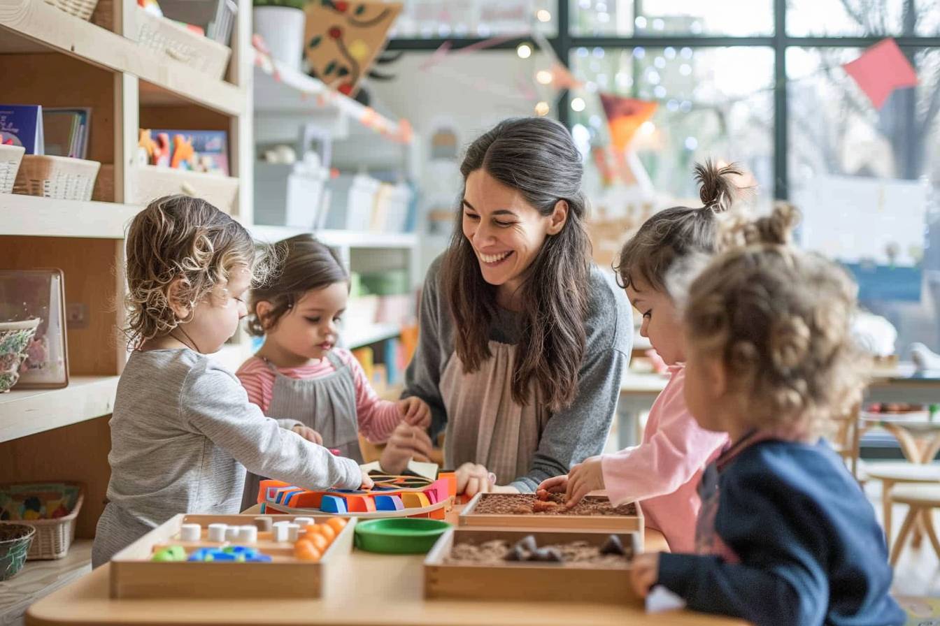 Expériences enrichissantes d’une nounou Montessori pour des étudiants en or