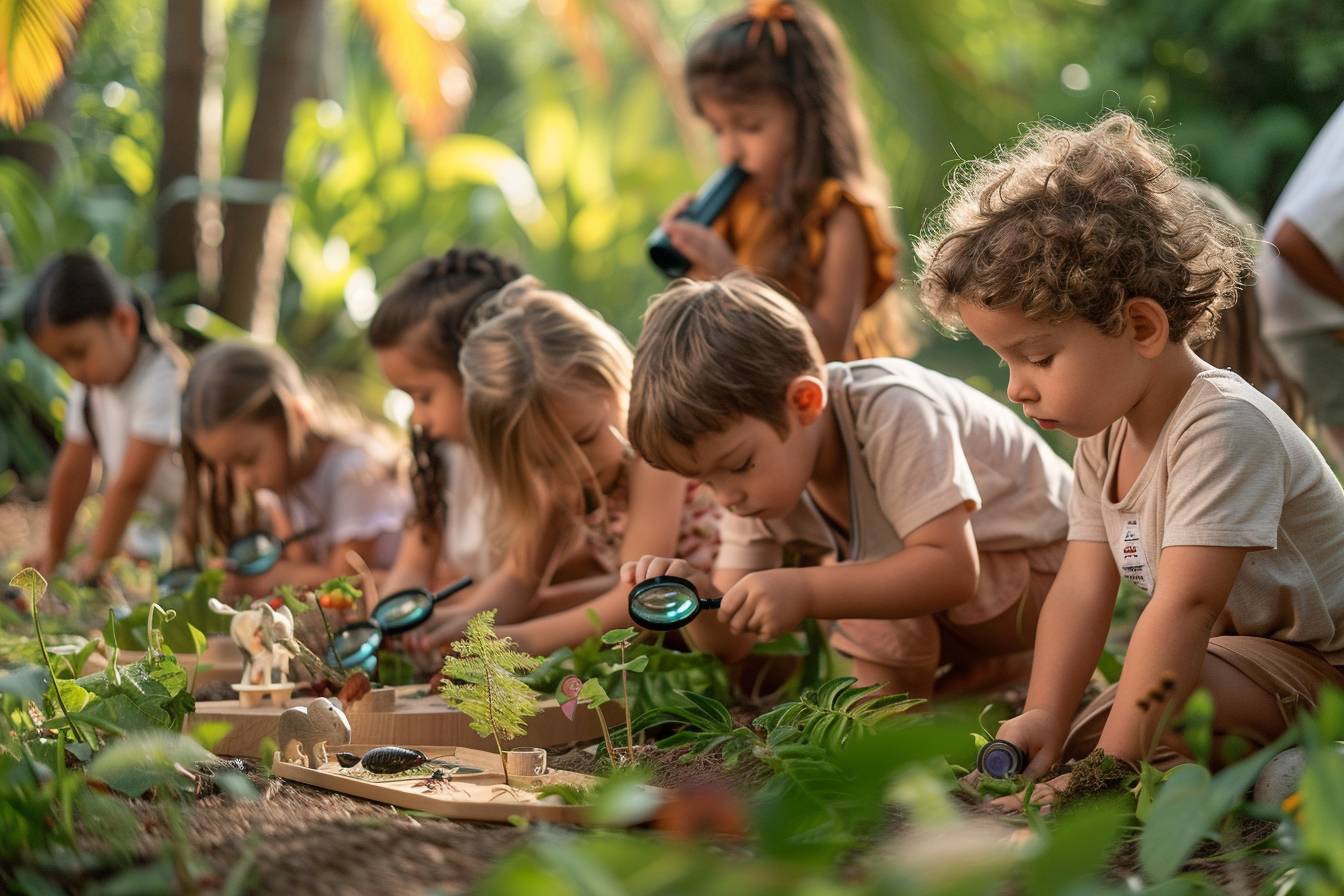 Exploration de la nature avec le matériel d’observation Montessori pour enfants