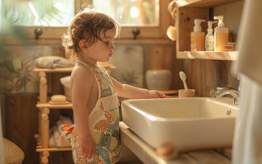 Introduire la salle de bain Montessori : à quel âge lancer le tour d’apprentissage ?