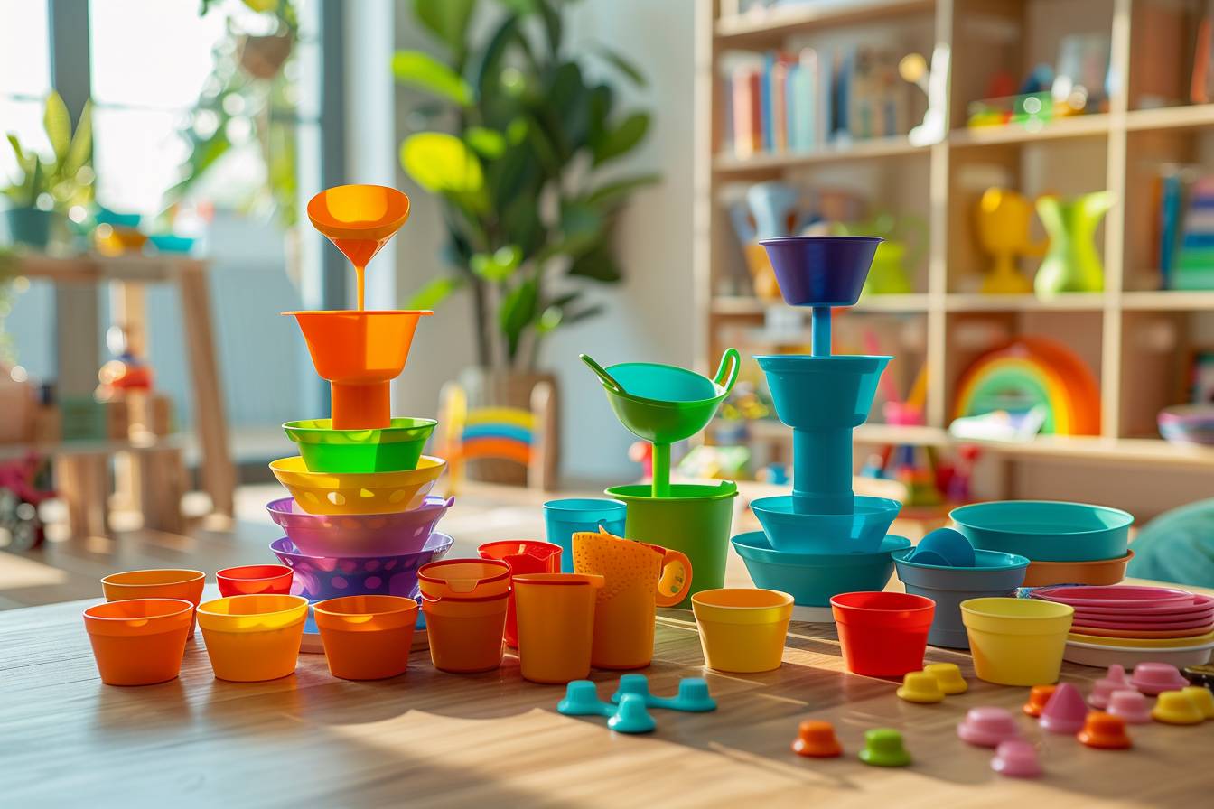 Matériaux nécessaires pour créer un pôle de jeu de transvasement