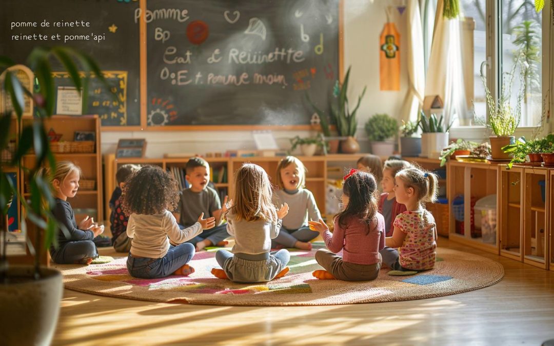 Pomme de reinette et pomme d’api : une comptine classique au cœur de la pédagogie Montessori