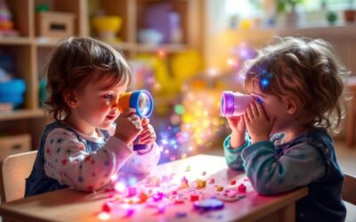 Activités Montessori avec une loupe pour enfants