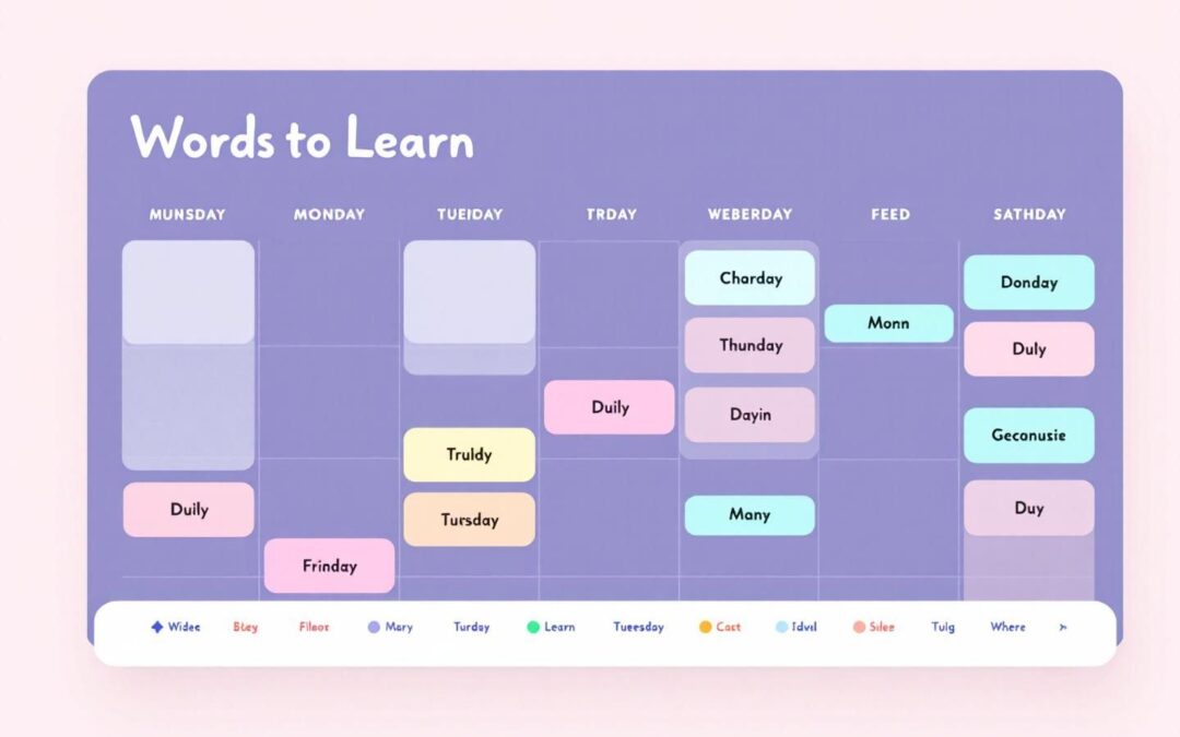 Calendrier pour apprendre des mots