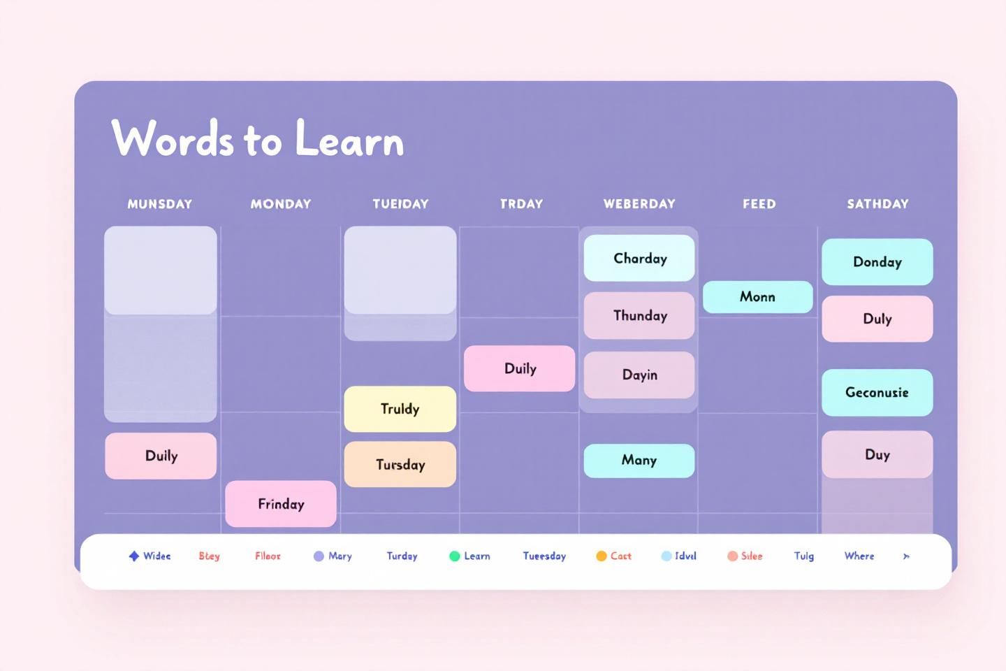 Calendrier pour apprendre des mots