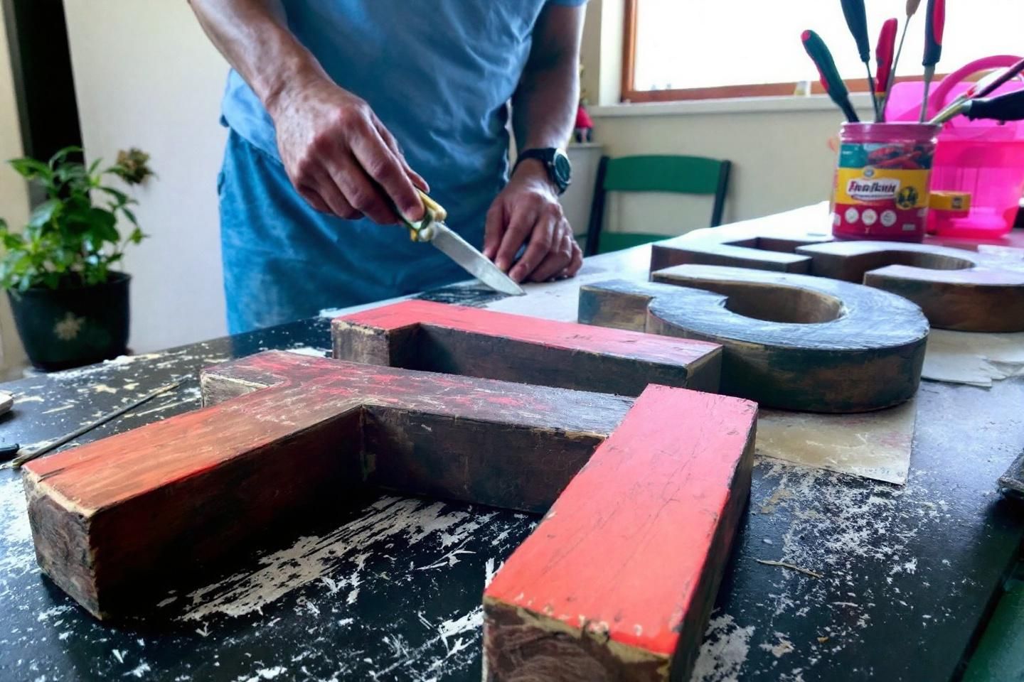 Étapes de fabrication des lettres rugueuses diy