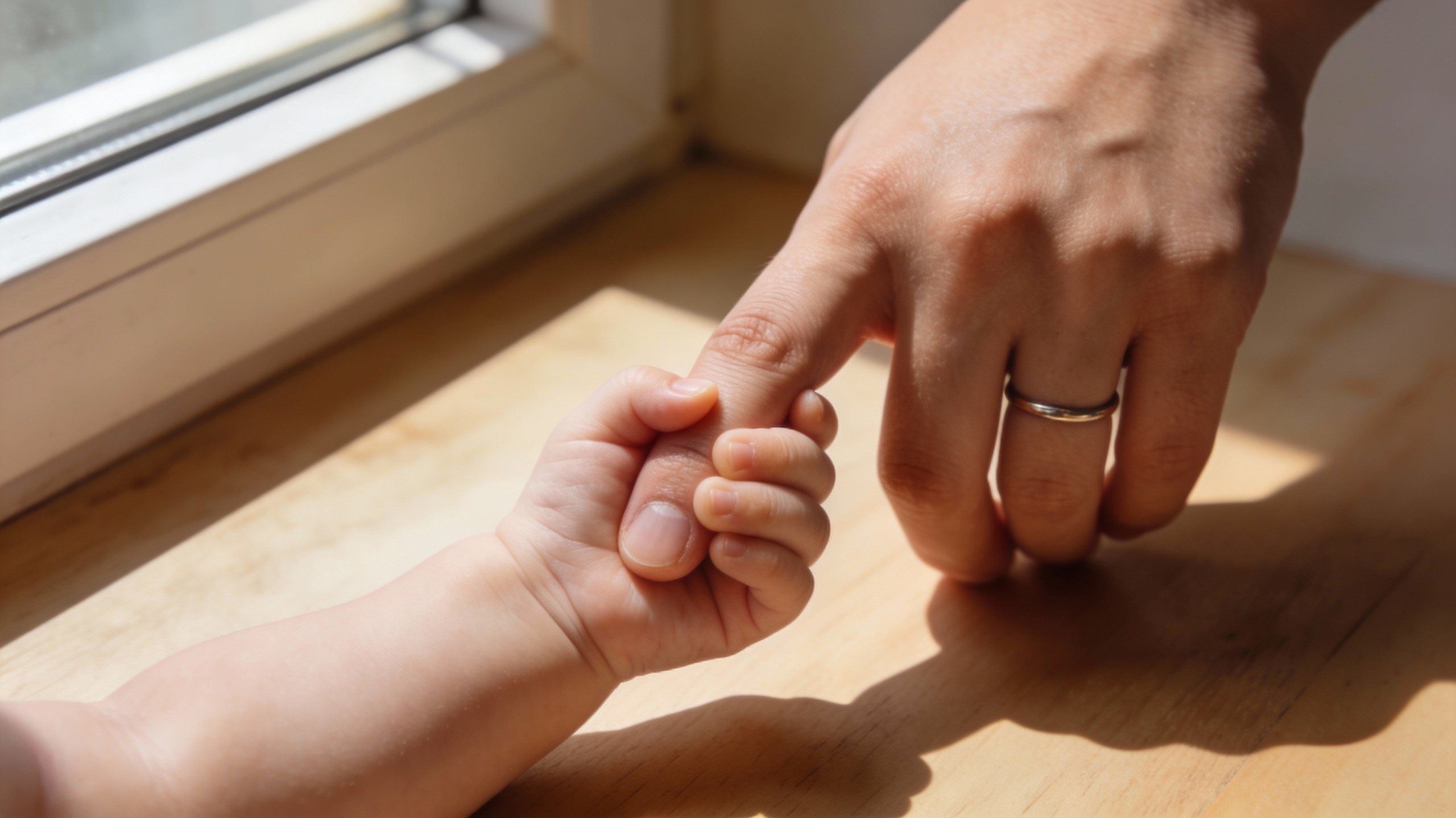 Réflexe d'agrippement bébé