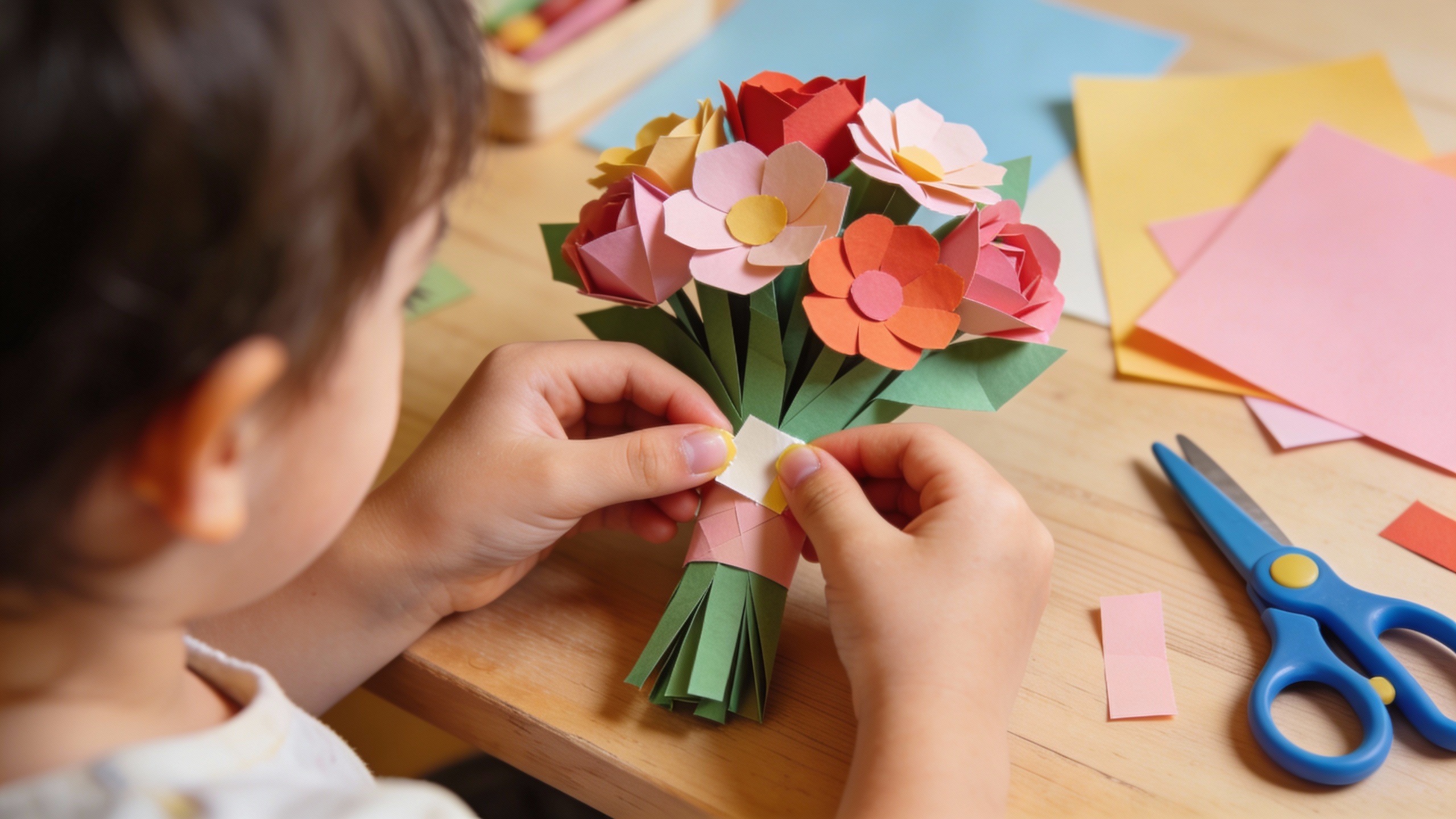 Bouquet de fleurs pour la fête des mères à fabriquer