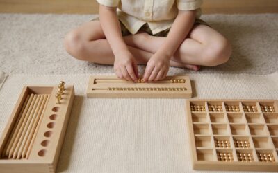 Exercices avec les perles dorées Montessori pour comprendre le système décimal