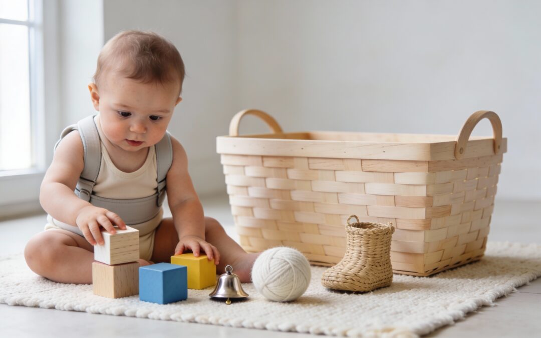 Ce que les familles Montessori mettent dans leurs paniers à trésors pour les bébés
