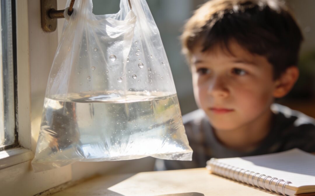 Expérience du cycle de l&rsquo;eau en sac