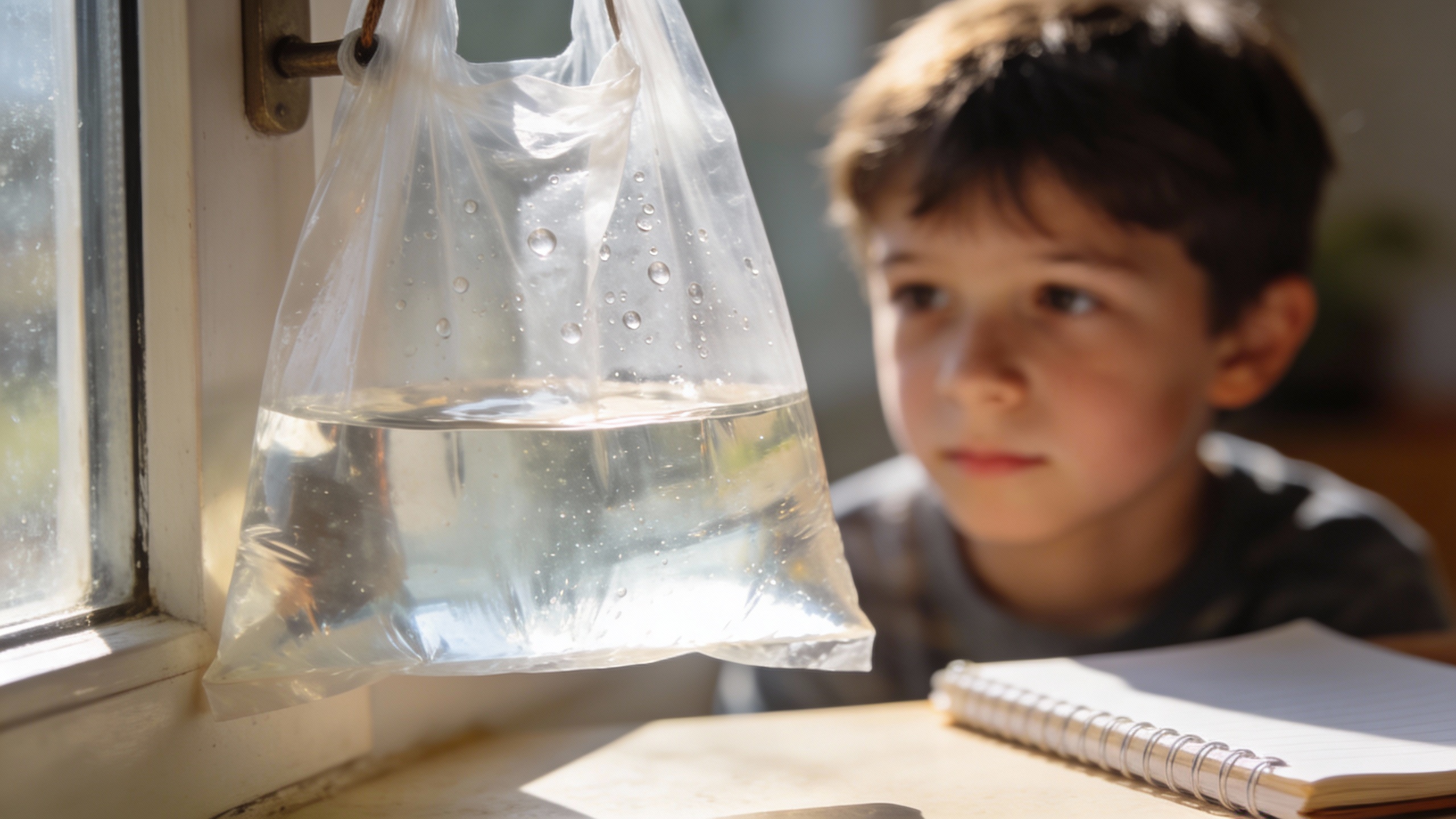 Cycle de l'eau expérience sachet