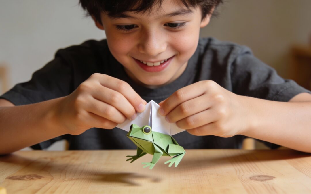 Faire une grenouille en papier : origami facile qui saute