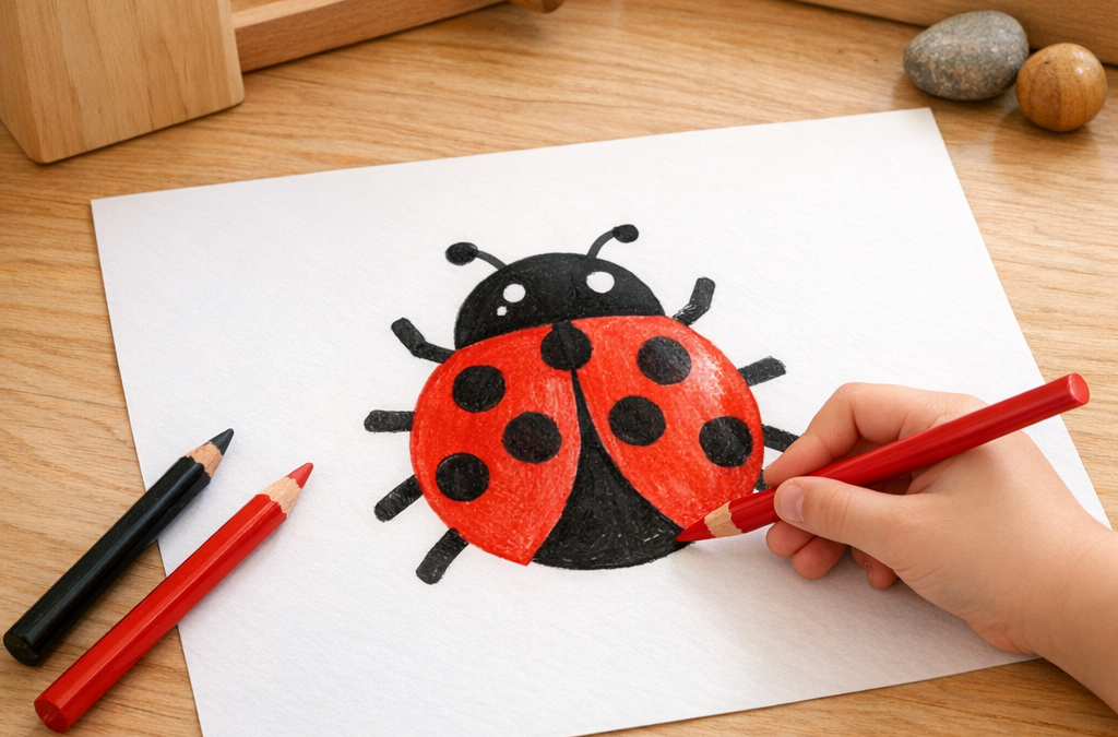 Coccinelle dessin : facile et rapide à faire
