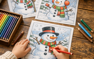 Coloriage bonhomme de neige à imprimer facile