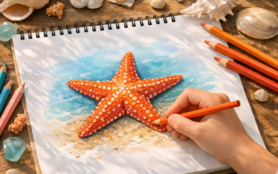 Etoile de mer dessin : facile en 5 étapes