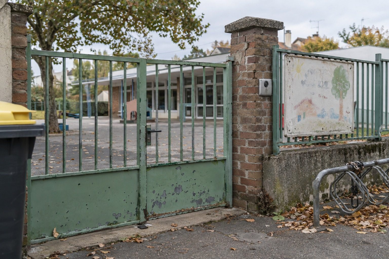barbara-palvin-et-dylan-sprouse-annoncent-la-naissance-de-le-img-1790793917 Portail fermé d'une école maternelle vide, un vendredi après la classe