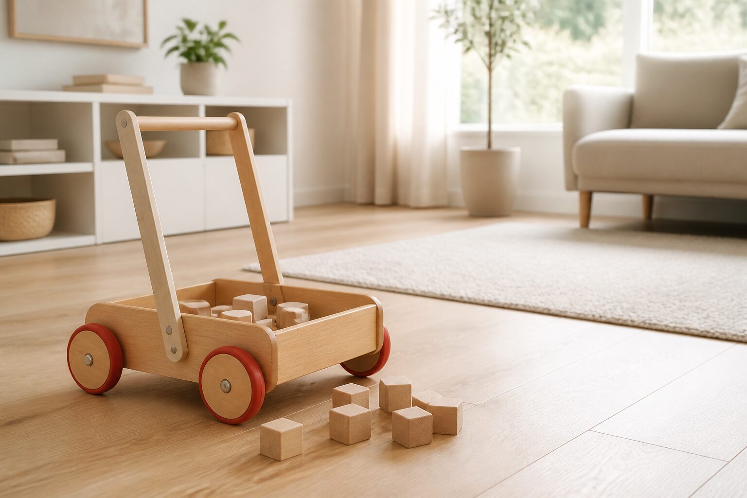 Le chariot de marche en bois devient utile au bon moment