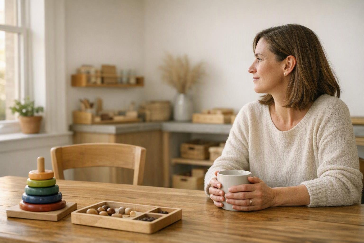 hyper-independance-pourquoi-je-nai-besoin-de-personne-cache-img-1790507718 Une femme assise seule à une table de cuisine, une chaise vide à côté d’elle